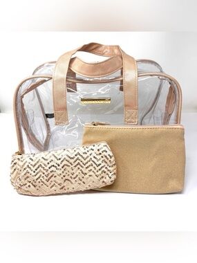 VINCE CAMUTO large cosmetic bag with two NWOT pouches
